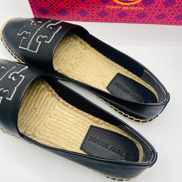 Tory Burch Ines Leather Espadrilles Size 10 Color Black NWB - Picture 5 of 7